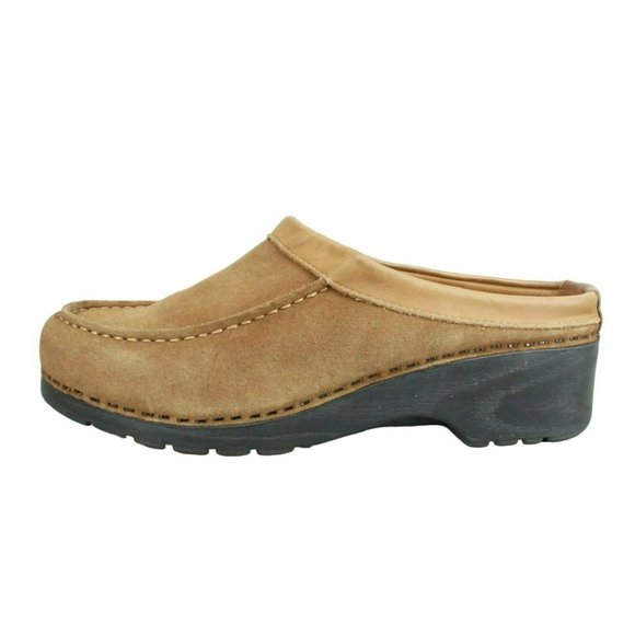 L.L. Bean Shoes - LL Bean Brown Suede Slip On Casual Comfort Clogs Mules Size 9 M